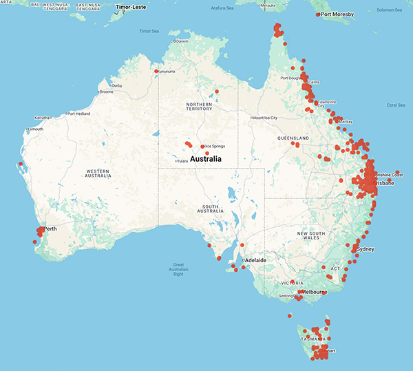 collecting locality map for 'XCribb, A.B.XX'