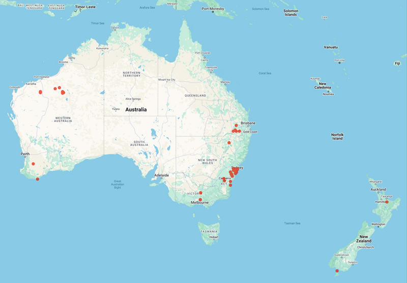 collecting locality map for 'Moors, P.'