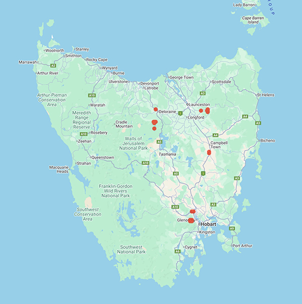 collecting locality map for 'Unwin, E.E.'